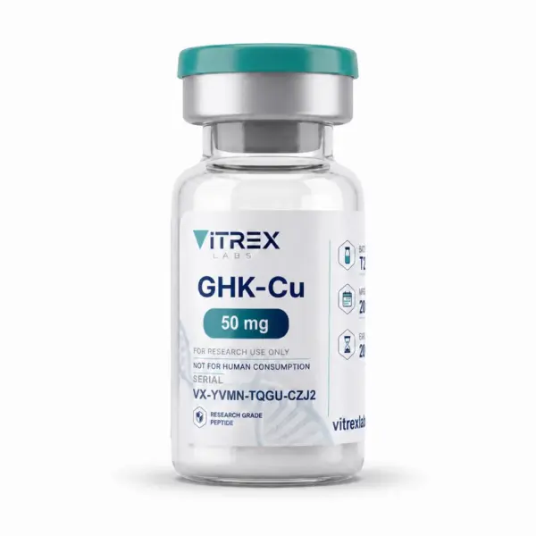 GHK-Cu 50 mg – Vitrex Labs Vial mit Seriennummer